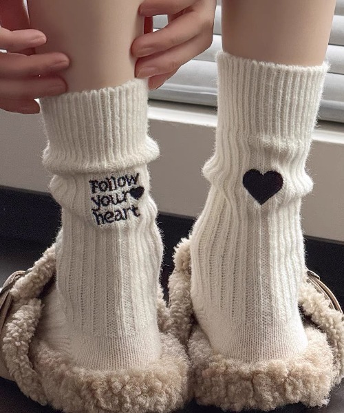 靴下 LOVEレタリング刺繍ソックス レディース : ZOZOTOWN Yahoo!店