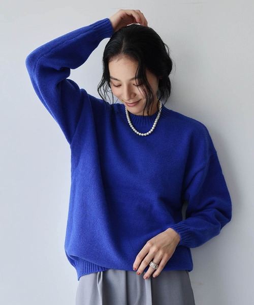 定価8万円藍染RRL ダークブルー ニットセーター ELFRANK ニット セーター 「新色追加」クルーネックカラー ニットプル