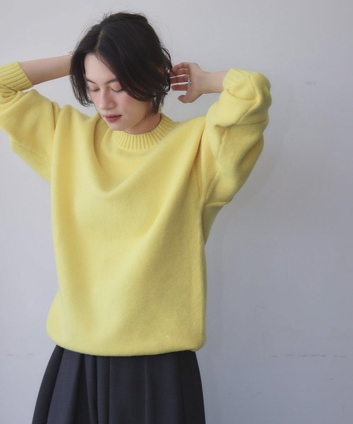 ELFRANK ニット セーター ネックレス付き クルーネック カラー ニット