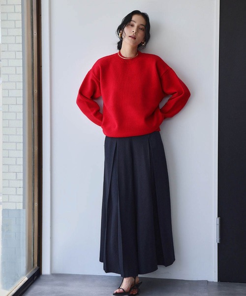 mikiloveニット&チョーカー セット♡ ELFRANK ニット セーター ネックレス付き クルーネック カラー ニット
