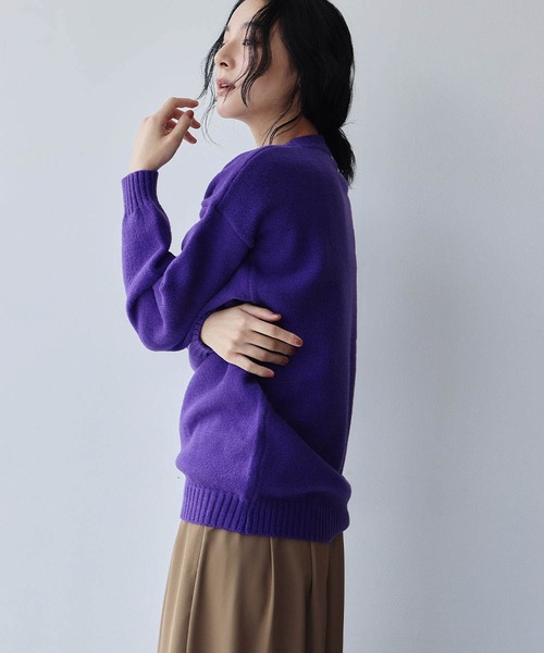 ELFRANK ニット セーター ネックレス付き クルーネック カラー ニット
