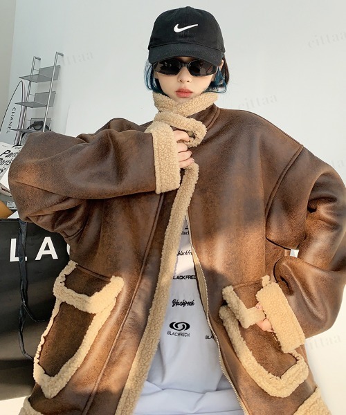 Dalfwin（ダールフィン） ムートンコート ボアコート 韓国ファッション