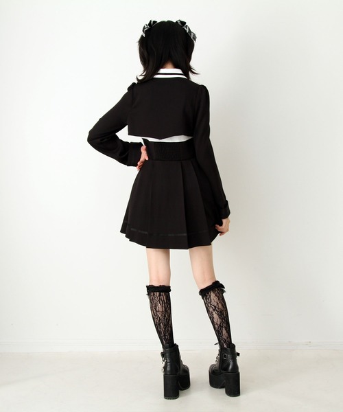 DearMyLove ワンピース ジャケット風チェーンネクタイベルトプリーツ