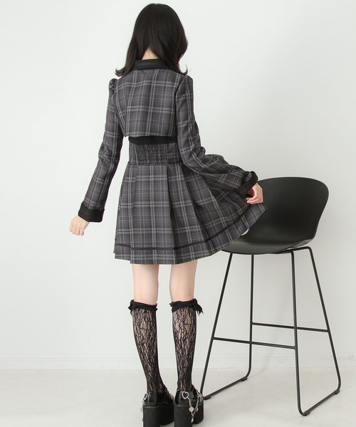 DearMyLove ワンピース ジャケット風チェーンネクタイベルトプリーツ