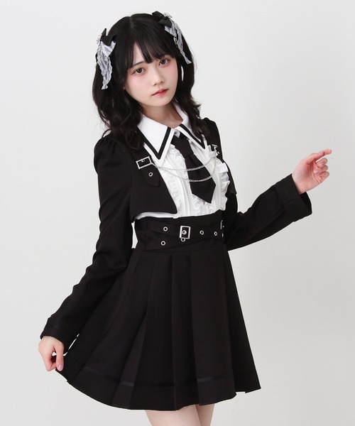 夢展望公式 [新品未使用] ジャケット風チェーンネクタイワンピ