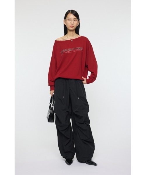 MOUSSY（マウジー） トレーナー スウェット OFF SHOULDER LOGO SWEAT