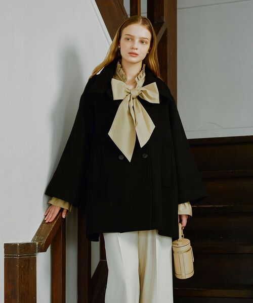 cle blatt コート アウター スタンドカラーウールコート レディース