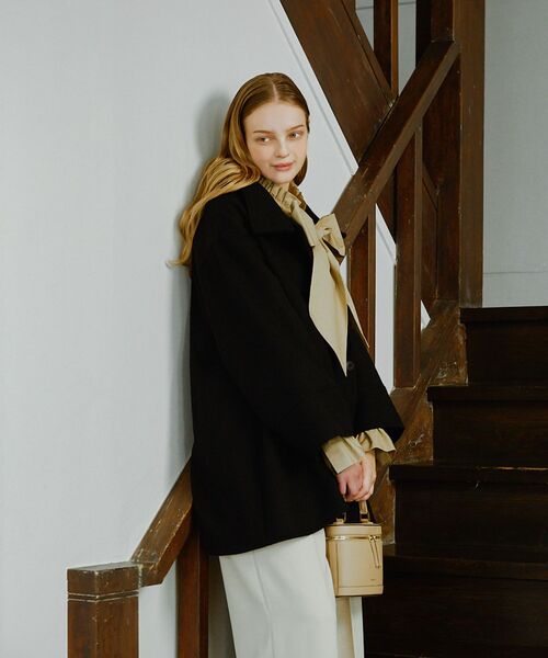 cle blatt コート アウター スタンドカラーウールコート レディース