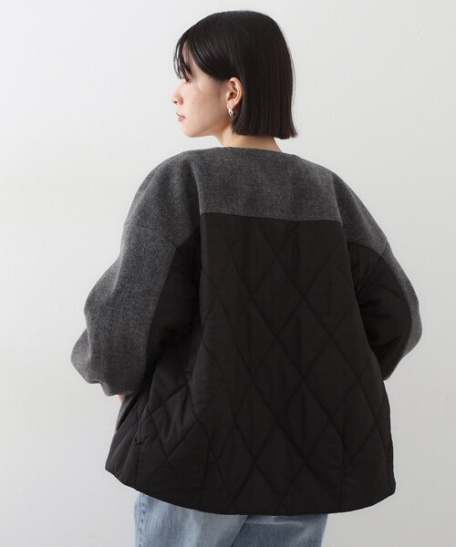 digne ノーカラージャケット ブラック セール】 【OUTLET】ストレッチデニムノーカラージャケット （Gジャン