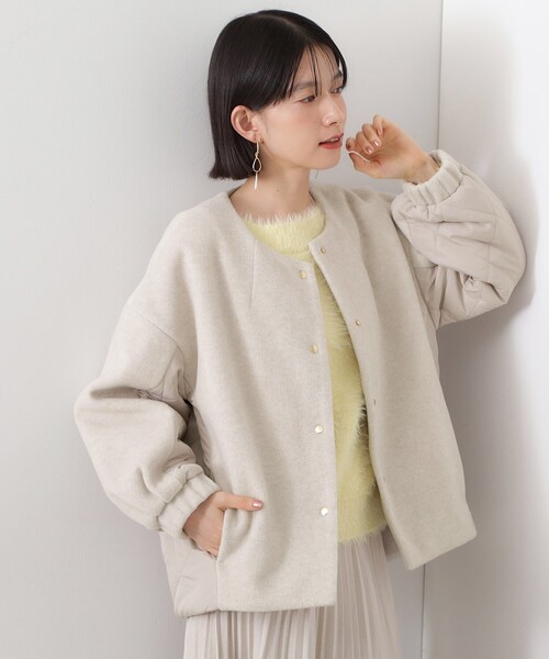 THE SHOP TK ジャケット ノーカラージャケット 前後で印象が変わる