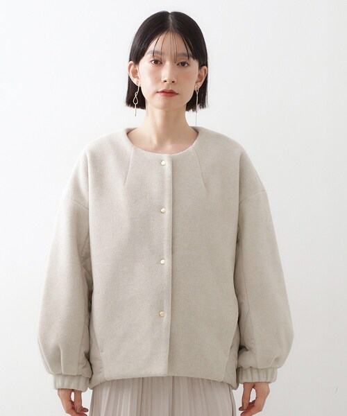 THE SHOP TK ジャケット ノーカラージャケット 前後で印象が変わる