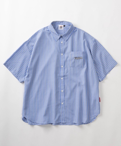 「VISION STREET WEAR」 半袖シャツ M ライトブルー メンズ_画像2