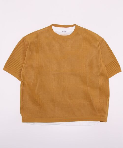 「JOURNAL STANDARD relume」 半袖ニット LARGE イエロー メンズ_画像2