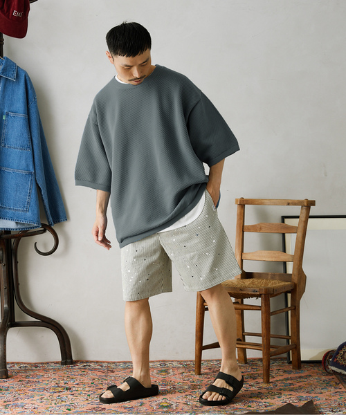 「JOURNAL STANDARD relume」 半袖ニット LARGE イエロー メンズ_画像3