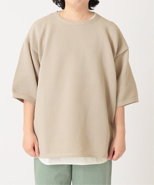 「JOURNAL STANDARD relume」 半袖ニット LARGE イエロー メンズ_画像9