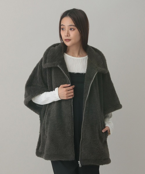 GLOBAL WORK ポンチョ フワモコボアポンチョ/603322 レディース