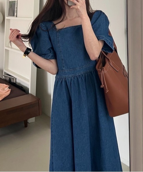 「FAVORITO」 半袖ワンピース F ブルー レディース_画像2