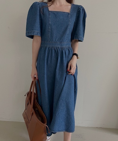 「FAVORITO」 半袖ワンピース F ブルー レディース_画像6