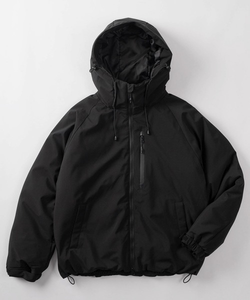 撥水防風フード付きダウンジャケット ブルゾン アウター 「防風」「撥水」ファイバーダウンジャケット
