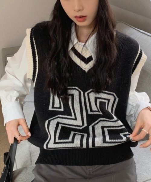 「NANEA」 ノースリーブニット フリー ブルー レディース_画像2