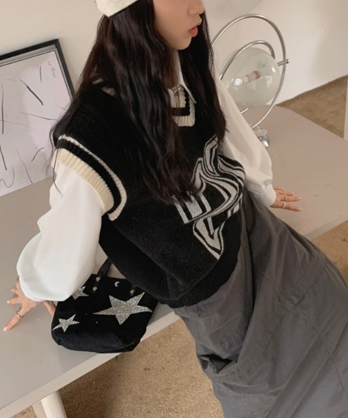 「NANEA」 ノースリーブニット フリー ブルー レディース_画像4