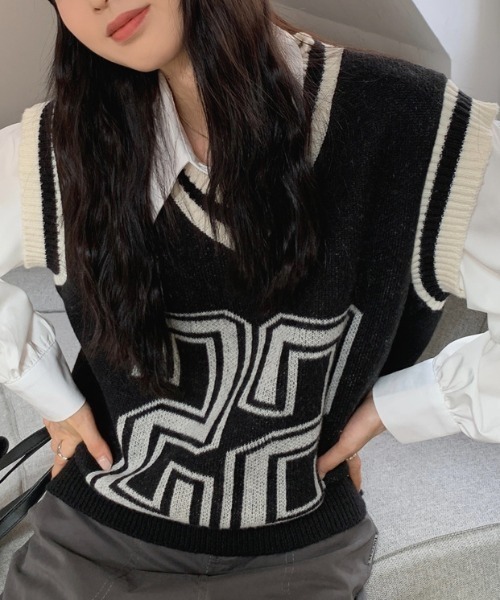 「NANEA」 ノースリーブニット フリー ブルー レディース_画像7