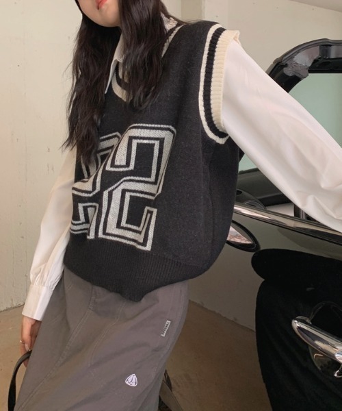 「NANEA」 ノースリーブニット フリー ブルー レディース_画像8