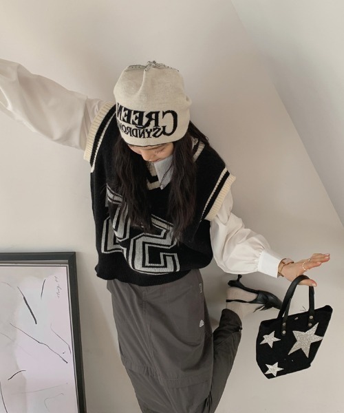 「NANEA」 ノースリーブニット フリー ブルー レディース_画像9