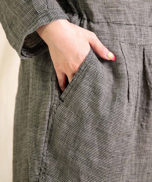 Brocante オールインワン 「Brocante / ブロカント」 リネンガーゼ千鳥