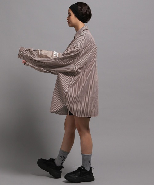 「GEORGE'S」 長袖シャツ MEDIUM ブラウン メンズ_画像5