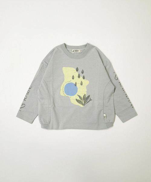 MAKE YOUR DAY（メイクユアデイ） tシャツ 抽象レイン柄変形長袖T 