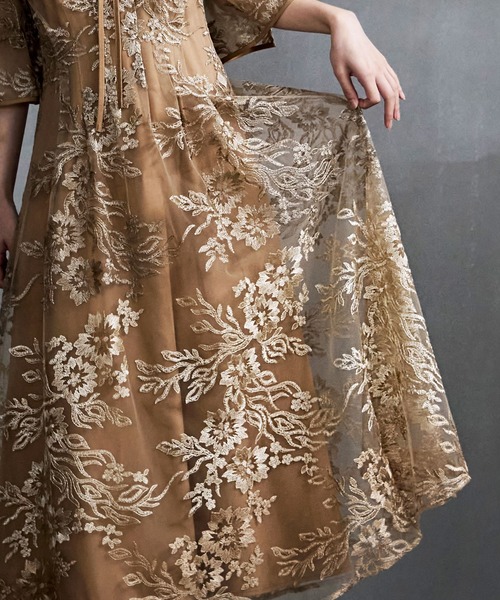 etoll.（エトル） ドレス グラデーションレースボレロ＆ウエストタック