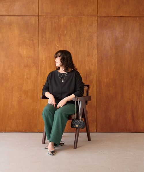 「LAVEANGE」 スウェットカットソー 5L ブラック レディース_画像8