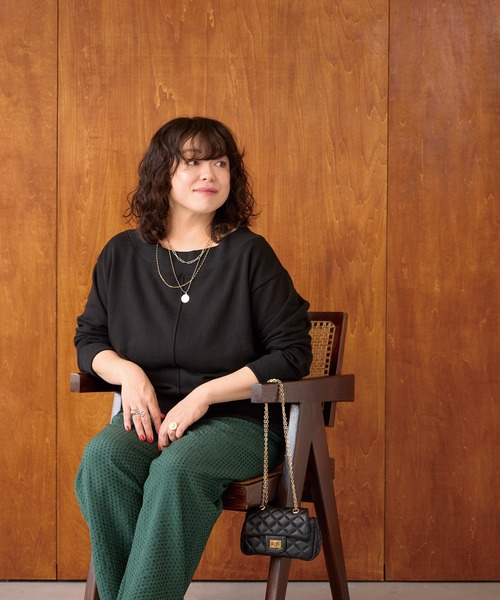 「LAVEANGE」 スウェットカットソー 5L ブラック レディース_画像9