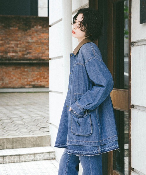 niko and…（ニコアンド） デニムジャケット FREE インディゴブルー