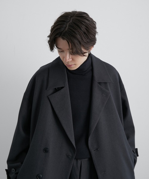 「JUNRED」 トレンチコート L グリーン メンズ_画像9