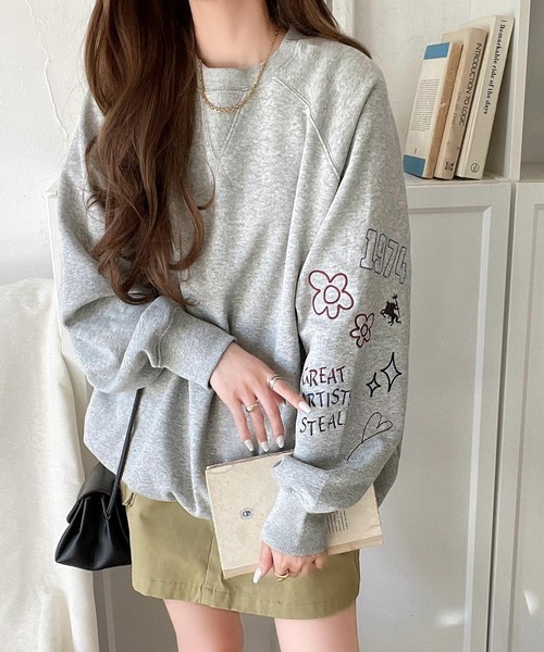 「classicalelf」 スウェットカットソー LARGE オートミール レディース_画像3