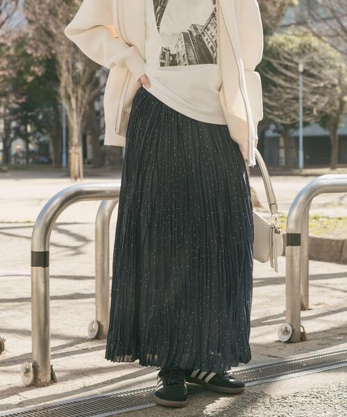 数量限定　別注　Admiral 黒 ラメプリーツスカート ITEMS URBANRESEARCH（アイテムズ アーバンリサーチ） ロング スカート