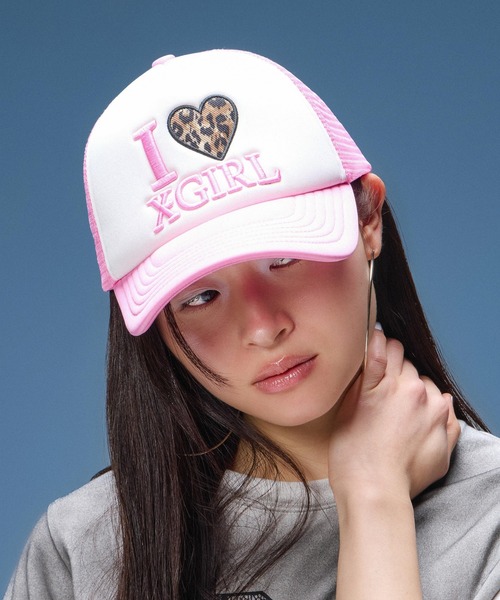X-girl（エックスガール） メッシュキャップ キャップ 帽子 I LOVE X