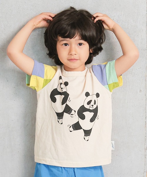 JIPPON（ジポン） tシャツ 「JIPPON/日本製」半袖パッチワークパンダT