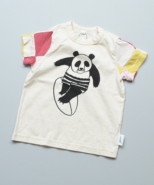 NEW fuwara maffon  パッチワーク　パンダ JIPPON（ジポン） tシャツ 「JIPPON/日本製」半袖パッチワークパンダT
