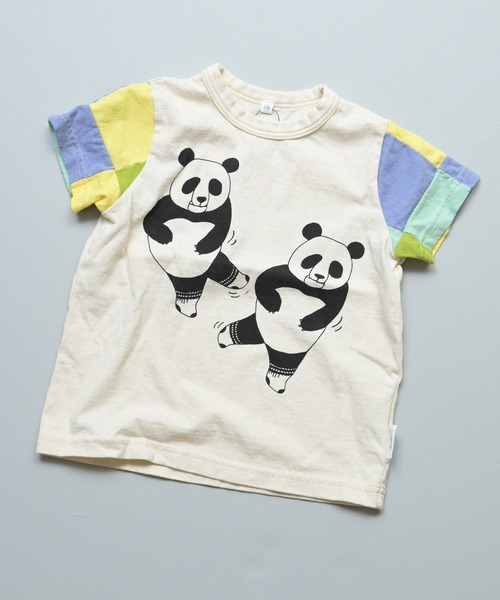 NEW fuwara maffon  パッチワーク　パンダ JIPPON（ジポン） tシャツ 「JIPPON/日本製」半袖パッチワークパンダT