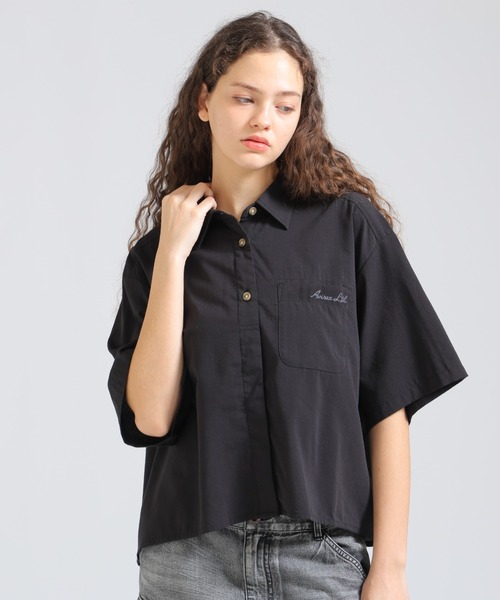 【美品】P.D.W AVIREX ベンチレーション システムシャツ ブラック 黒 AVIREX（アヴィレックス） ブラウス シャツ 「直営店限定」H/S BACK