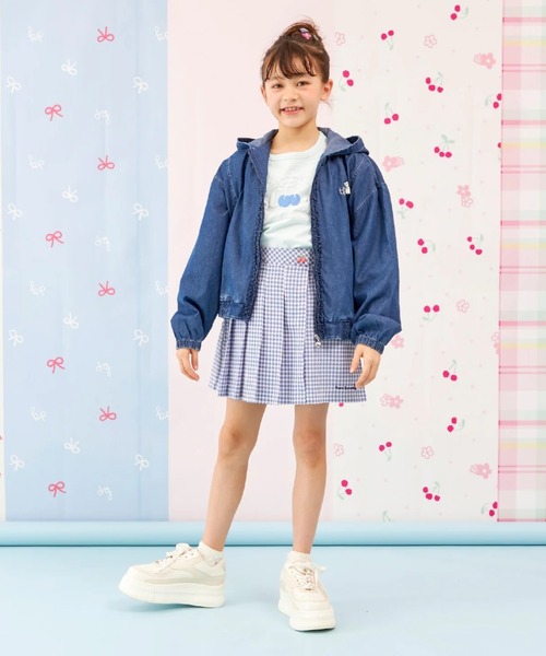 パーカー 「Trois Lapins」 テンセルデニム ジップアップフーディー キッズ 子供服 女の子の画像