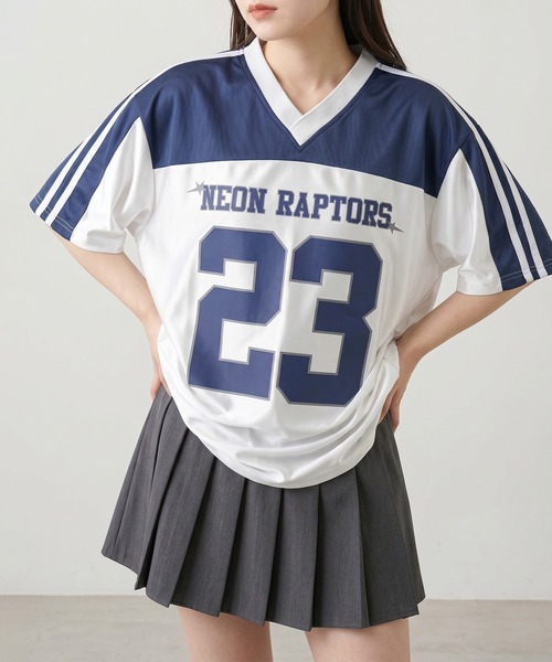 tシャツ 半袖 「82」メッシュ 切替 ナンバリング ゲームシャツ/ユニ