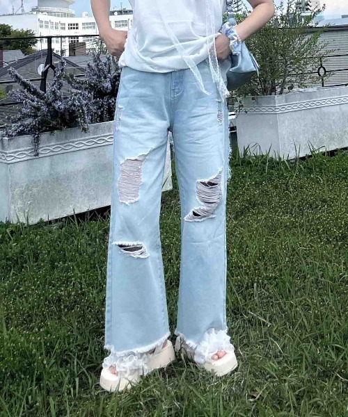 AS KNOW AS（アズノゥアズ） ジーンズ デニム デニムパンツ ダメージ