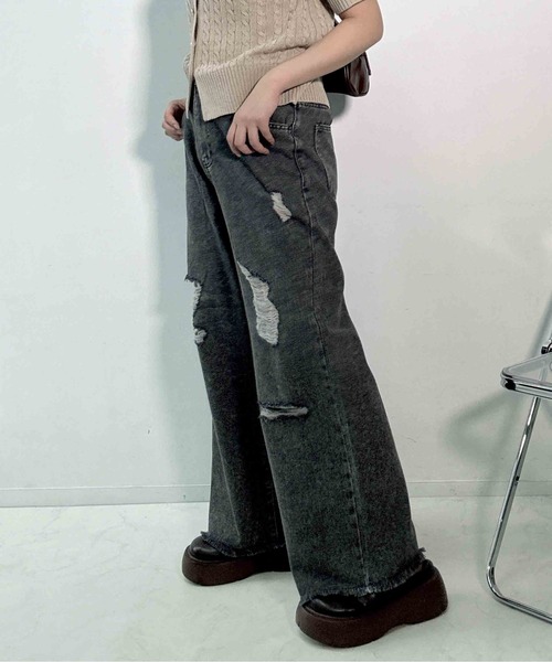AS KNOW AS（アズノゥアズ） ジーンズ デニム デニムパンツ ダメージ