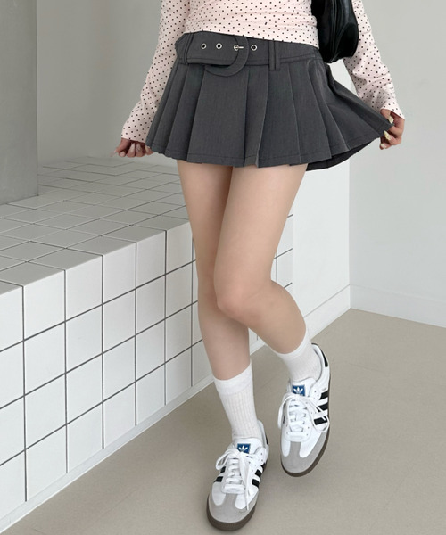 Ada. スカート ベルトデザイン プリーツ ミニ スカパン : ZOZOTOWN