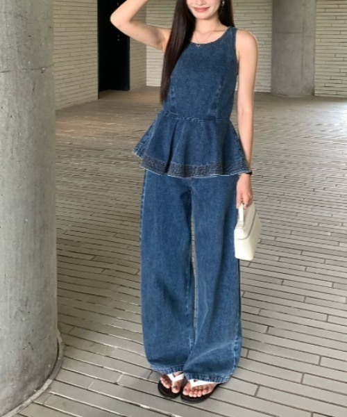 FAVORITO セットアップ デニムセットアップ レディース : ZOZOTOWN