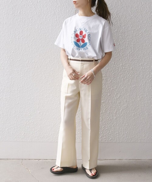 「Collegiate Pacific」 半袖Tシャツ ONE SIZE ライトグレー レディース_画像2